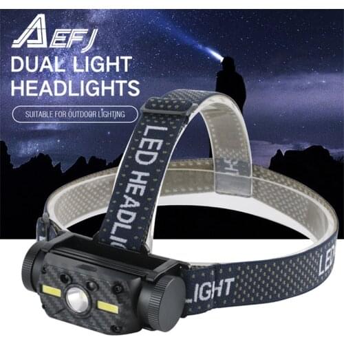 IR Motion Sensor Headlamp XM-L2+2*COB LED Max.4000LM Headlight 21700/18650 Rechargeable Head Torch Camping Fishing Hunting