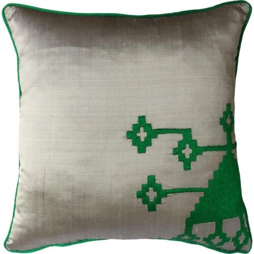 Cushion Home Decor 100 Silk Ornamental Handmade Embroidered Design Award Winner Turkey Anatolian Motifs Decoration Pillow