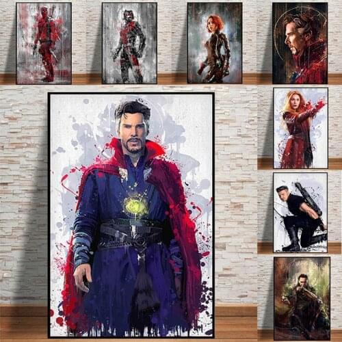 Marvel Avengers Anime Posters Superhero Loki Canvas Painting Moive Captain America Wall Art Picture Kids Room Decoration Cuadros