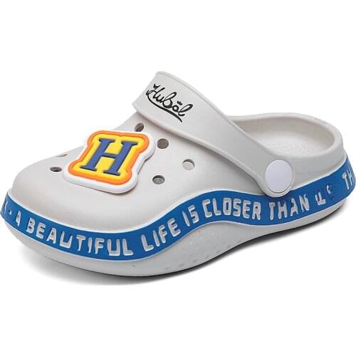 Childrens Sandals Summer Hole Shoes Rubber Clogs Garden Shoes PU Animal alphabet Toddler shoes Non-slip Soft-soled shoes