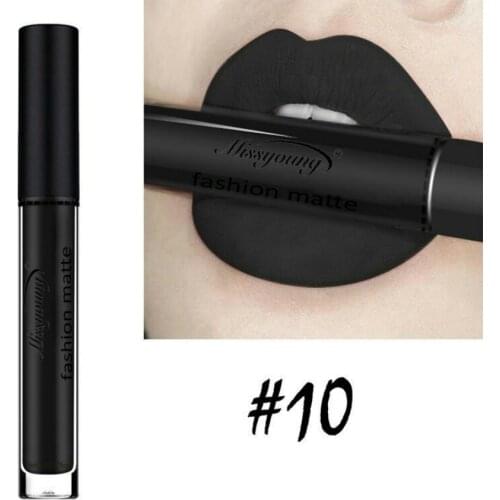 Sexy Black 1 Pcs Lipstick Matte Waterproof Velvet Lip Stick 18 Colors Pigments Makeup Matte Lipsticks Beauty Lips for Club MSSY2