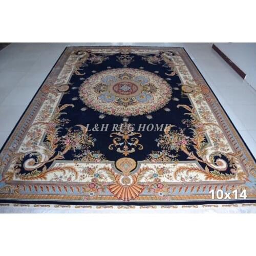 Free shipping 10'X14' 230 Line Handmade Silk Oriental Persian Rug hand Knotted silk carpet for home decoration