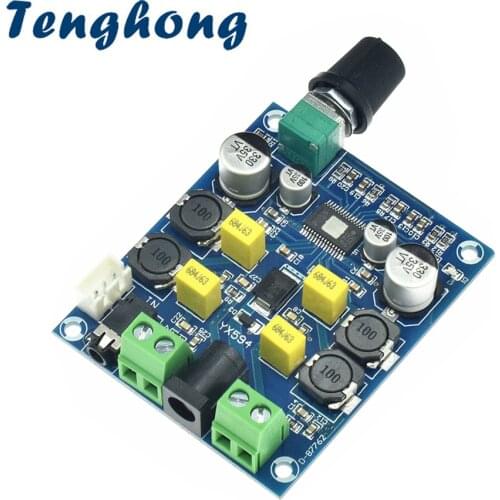Tenghong 1Pcs TPA3116 Sound Amplifier Module 50W*2 Dual Channel Digital Power Audio Amplifier Board DC12-24V Amplificador DIY