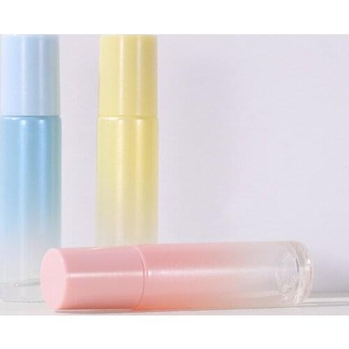 Screen printing custom 10ML Thick Macaron Glass Essential Oils Roll On Bottle Metal Roller Ball for Perfume Aromatherapy