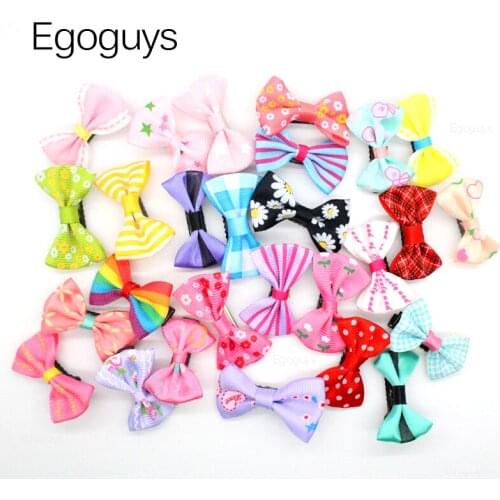 10PCS Cute Cartoon Kids Hair Clip Bands Candy Color Rainbow Rope Hairpin Girl Bowknot Duckbill Barrettes Children Cloth Headwear