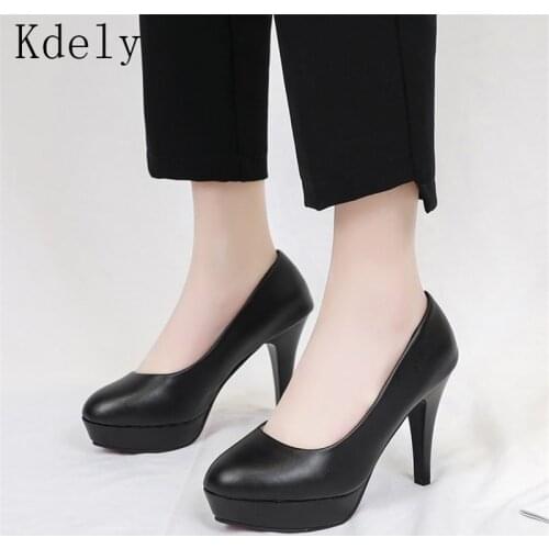 Women high heels shoes flock platform Heeled shoes pumps women night club thin heel sexy plus big size 34-42 high heels