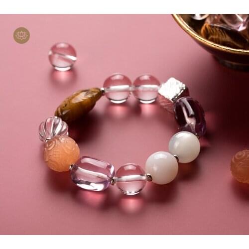 Crystal white crystal moonlight treasure transshipment flourishing marriage silver bracelet with female original design