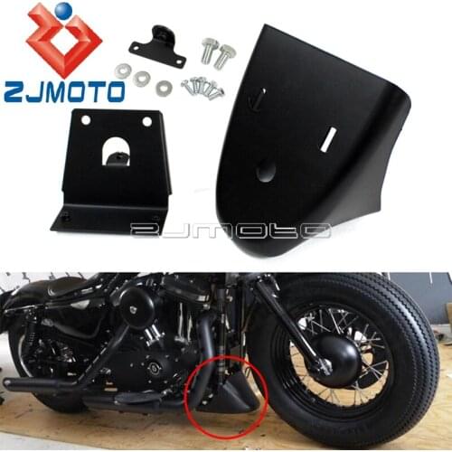 1 Set ABS Plastic Matte Black Motorcycle Front Chin Spoiler Mount Kit Custom For Harley Sportster 883 48 XL1200 Models 2004-2020