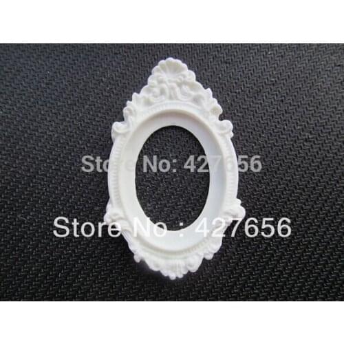 10pcs White/Black Oval Flatback Resin Charm Finding, Base Setting Tray, for 30x40mm Cabochon/Picture/Cameo,DIY Accessry