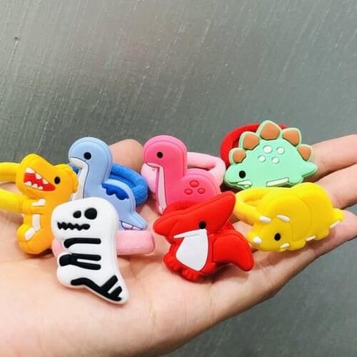 10Pcs/set Animals Penguin Dinosaur Hair Accessories Children Rubber Bands Scrunchies Elastic Hair Bands Girls Hairpins Hair clip