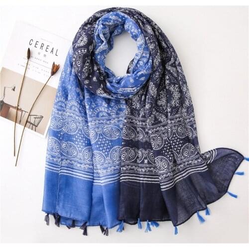 2019 Hot Sale Vintage Flower Paisley Print Tassel Scarves Shawls Long Floral Muslim Muffler Hijab Wrap10pcs/LOT Wholesale