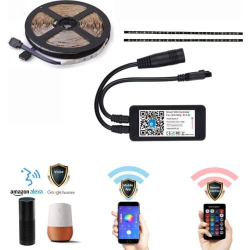 5M-30M Bluetooth LED Strip 5050 IP20 RGB Strip LED Light Flexible Ribbon Stripe DC 12V RGB Diode Tape IR Controller Adapter