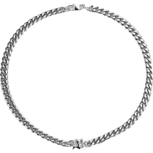 Stainless Steel Hip Hop Cuba Chain Initial Old English M Pendant Necklace Street Dace Rich Brian Jewelry Gift For Him