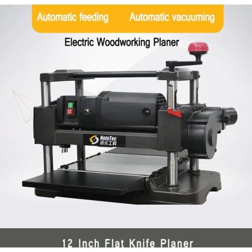 Electric Woodworking Planer Desktop Wood Planer Machine Flat Knife Wood Cutting Machine Automatic Feeding Woodworking Planer