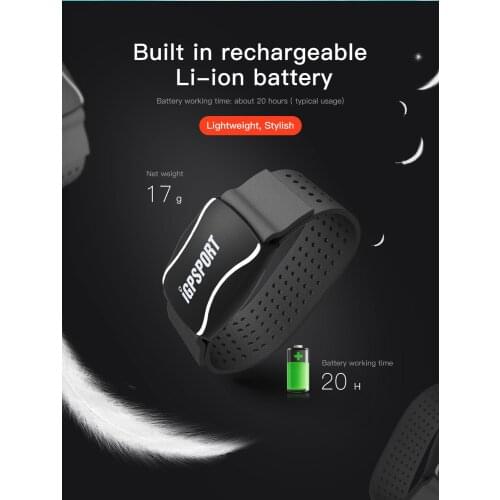 IGPSPORT HR60 Arm Photoelectric Heart Rate Monitor LED light warning Heart Rate Monitor Support bicycle Computer & Mobile APP