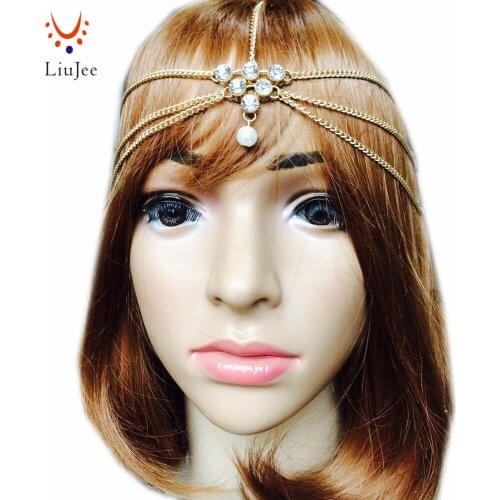 Head Chain Head Jewelry Headpiece Gold Color Head Jewelry Bridal Jewelry Gold Hair Jewelry Hair Chain Hair Chain KD025