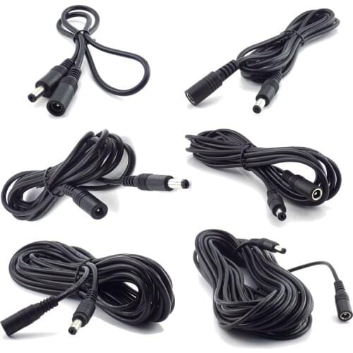 0.5M-10M 12V DC Power Cable Female to Male Plug Extension Cord Adapter 12V Power Cords 5.5x2.1mm For LED strip light Camera