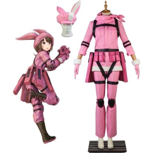 Sword Art Online GGO LLENN Cosplay Costume SAO Kohiruimaki Karen Pink Uniform Cosplay Custom Made