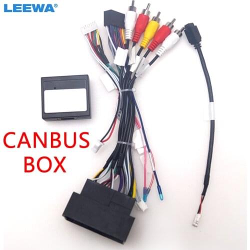 LEEWA Car 16pin Android Wiring Harness USB Cable With Canbus For Jeep Cherokee 15~19/Compass(17+)/Grand Commander/Renegade