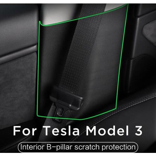 Interior Modification B-pillar Inner Anti-scratch Leather Protection Pad Dirty And Resistant Pad For Tesla Model 3