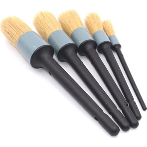 5PCS Auto Detailing Cleaning Brush Set Car Cleaning Tool Kit Soft Bristle Brushes for Interior Dashboard Wheel Rims