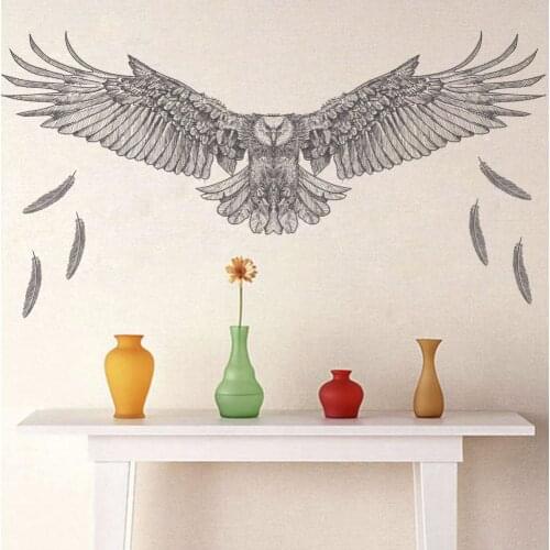 Pencil Draw Eagle Wall Sticker For Living Room Sofa Background Decoration Home Decal Removable Pvc Plane Window Diy Poster Sale