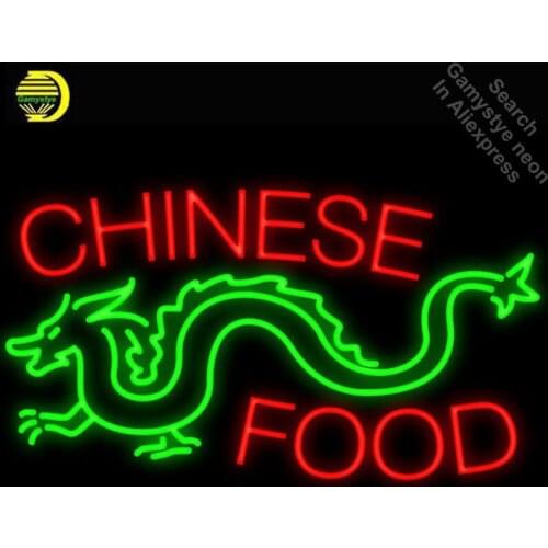 Neon Signs for Chinese Food Dragon Neon bulbs Sign Neon Light Sign Store Display Glass Tube Quality Handcraft Lamps dropshipping