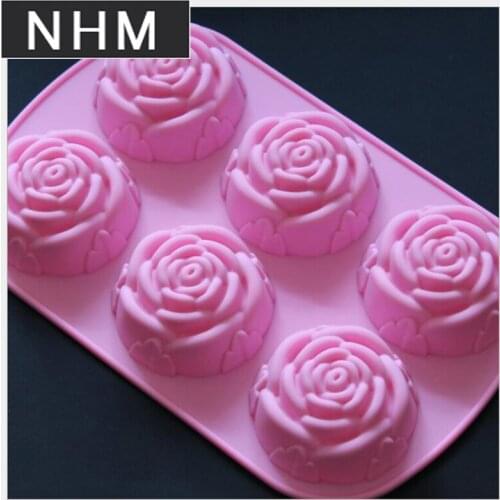 NHM 1 piece Silicone mold 6 with oval Korean rose cake pudding model