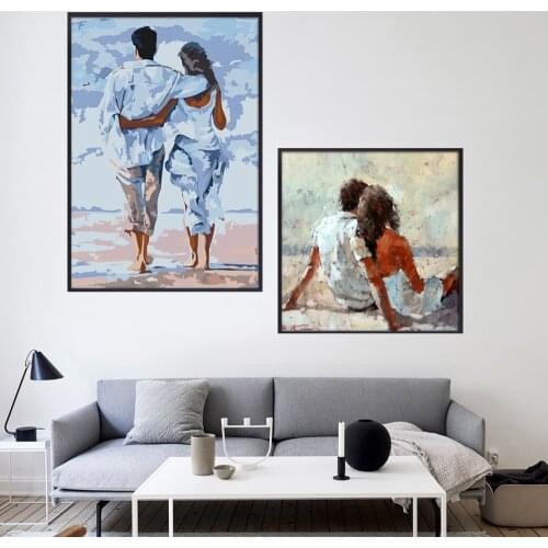 NOOG Canvas painting black Wall art pictures Posters Oil painting Love lovers Print Wall decor painting Poster black and white