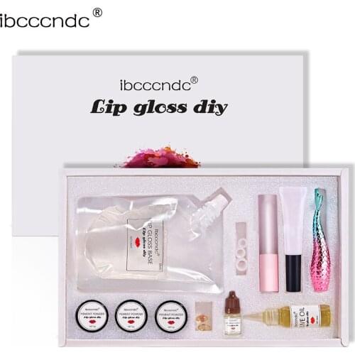 New Moisturizing/Matte Lip Gloss DIY Kit Lipgloss Base Gel Making Tools Lip Gloss Tubes Container with Pigment Powder Olive Oil