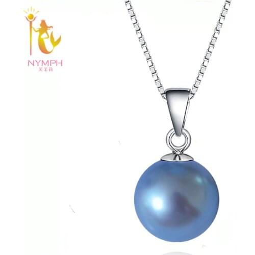 [NYMPH] Pearl Jewelry Fine Jewelry 18K Yellow Gold Or S925 Silver Natural Akoya Pearl Necklace Pendant For Women D343