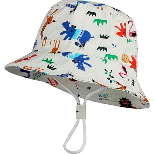 Cute Cartoon Baby Bucket Cap Spring Summer Kids Girl Boy Sun Hat Flower Star Printed Outdoor Children Beach Hat