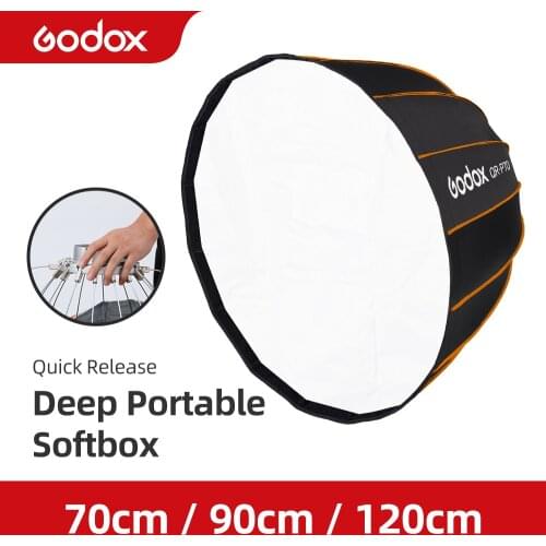 Godox QR-P70 70CM QR-P90 90CM QR-P120 12CM Quickly Release Parabolic Deep Softbox for Bowens Mount Studio Flash