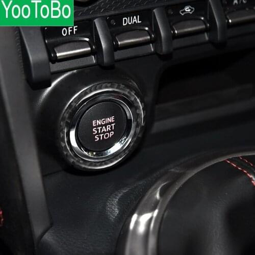 For Subaru BRZ Toyota 86 Carbon Fiber Car Engine Start Button Decoration Ring Trim Stickers 2013 2014 2015 2016 Car Styling