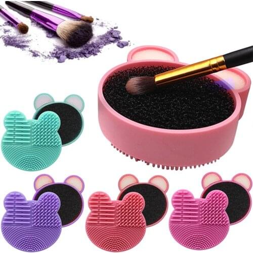 Makeup Brush Scrubber Board Silicone Makeup Brush Cleaner Pad Make Up Washing Brush Gel Cleaning Mat Brush Cleaning Tool
