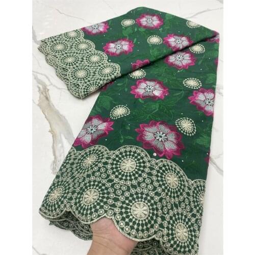 Swiss Lace Fabric 2020 Latest Green Embroidery African Cotton fabrics Swiss Voile Lace Popular Dubai Style 4291B
