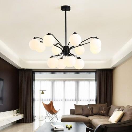 Modern black Nordic chandeliers ceiling living room decor lustre led lights for room chandelier lighting luminaire plafonnier