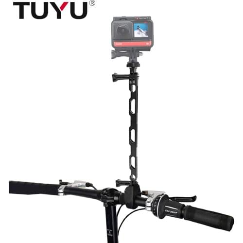 TUYU Aluminum Alloy Motorcycle Bike Ride Shooting invisible Selfie Portable Holder Stick for insta360 One R X2 GoPro Max 9 Mount