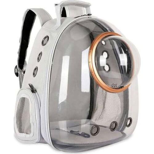 Breathable Pet Backpack Transparent Double Shoulder Astronaut Pet Bag With Flannel Pad Travel Pet Handbag For Small Cat Dog