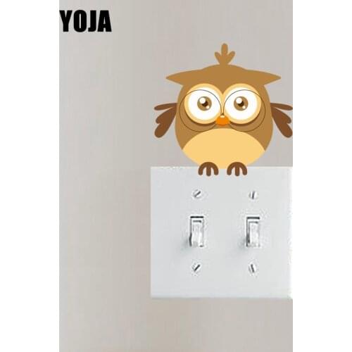 YOJA Beautiful Owls Colored Switch Wall Sticker Living Room Bedroom Personalized Decor 10SS0207