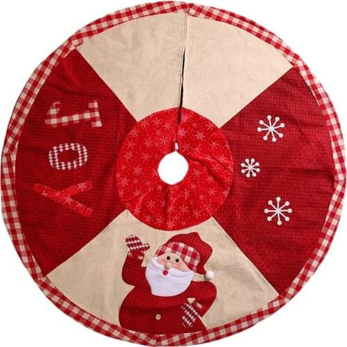 Christmas Tree Skirts Santa Claus Pattern Creative Cloth Tree Skirt Apron Mats for Party Decorating for Christmas Crafts