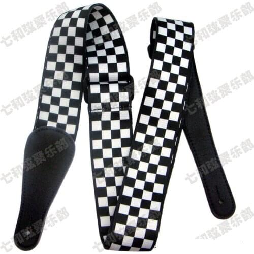 Zebra Black & White Thickened Lengthened Acoustic Electric Bass Guitar Strap Adjustable Length 98-156cm
