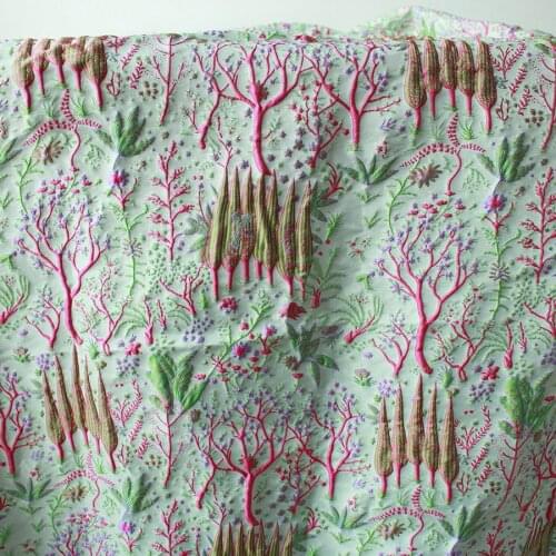 Lovely Embossed Plants Brocade Jacquard Fabric Curtain Home decor Upholstery fabric By Yard