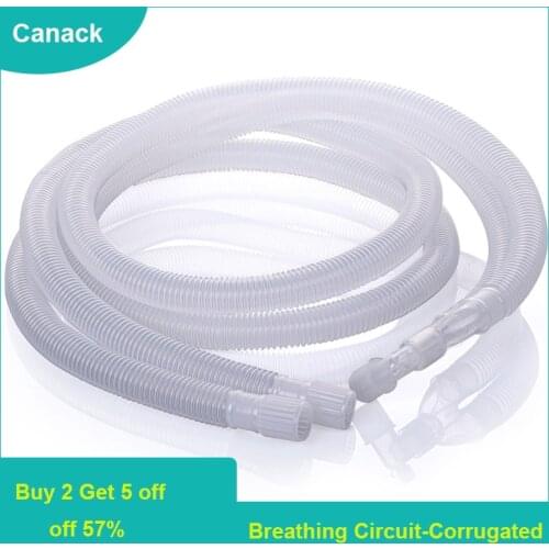 1/2/5pcs Canack Disposable Anesthesia Breathing Circuit Corrugated Tube1.2m 1.6m 1.8m Breathing Circuit Corrugated Tubes
