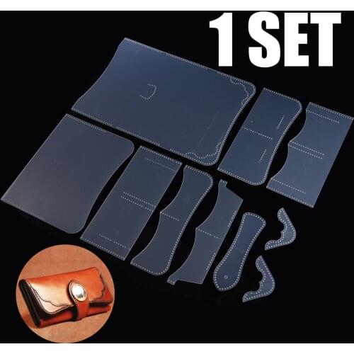 1 set PVC DIY Women Wallet Leather Stencil Sewing Pattern Leather Craft Template Durable Sewing Pattern Tools Accessory