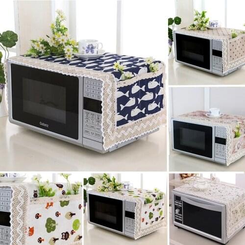 1PC Microwave Cover Microwave Oven Hood Oil Dust Cover With Storage Bag Kitchen Accessories Supplies Home Decoration