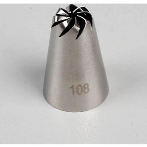 1Pcs Cookies Supplies Steamed Bun Shape Silver Slanted 8-tooth Kitchen Gadgets Multi Purpose 304 Stainless Steel Pastry Nozzle