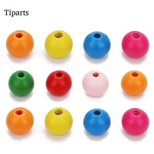 100pcs/lot 8mm/10mm/12mm/14mm Round Ball Natural Wood Beads Mix Color Spacer Loose Beads For Women DIY Jewelry Making