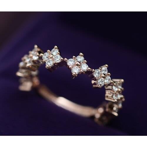 2018 Dainty Cubic Zirconias Flower Jewelry Rings Unique Rings for Women Gift To Lover Accessories Bijoux Femme Anelli Donna
