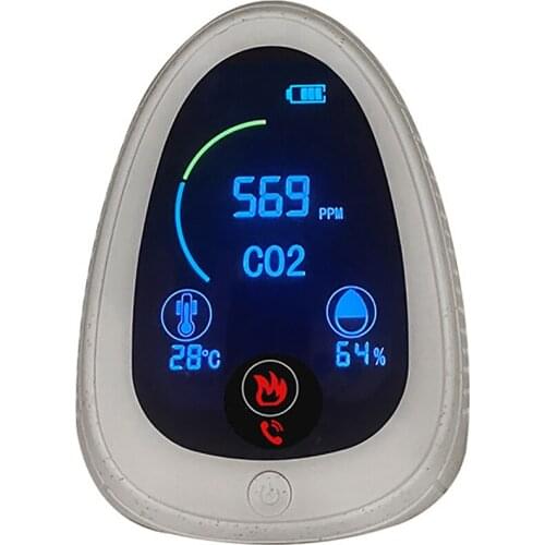 CO2 Air Quality Monitor Temperature Humidity Display 4 in 1/ 5 in 1 CO2 Tester Smoke Alarm Air Analyzer CO2 Gas Detector